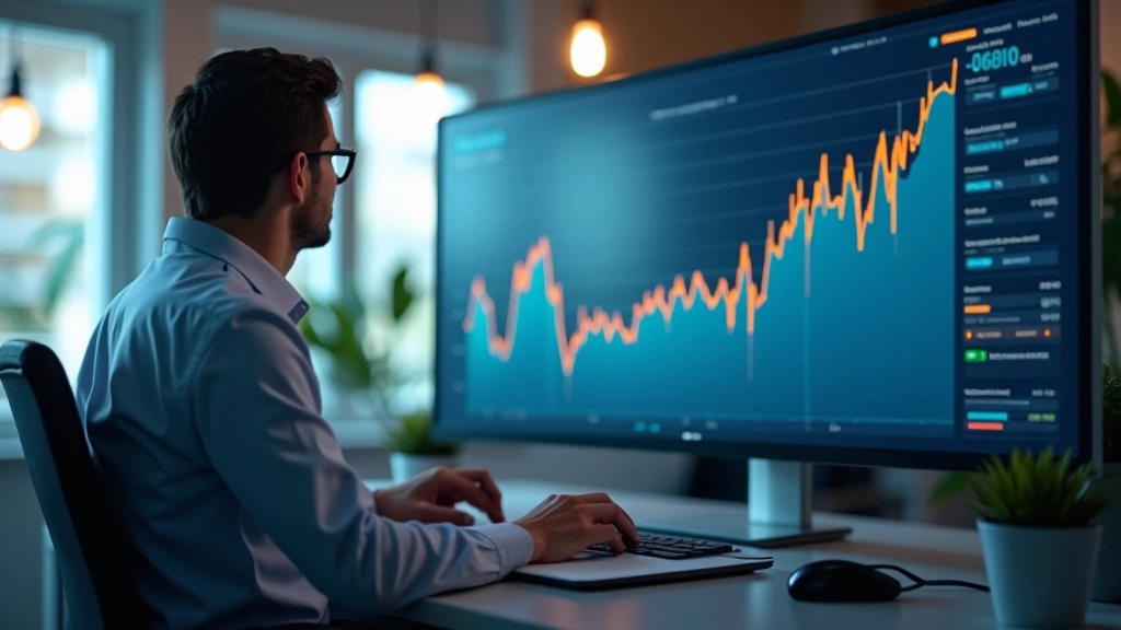 Professionnel étudiant des courbes de taux sur écran avec visualisation financière